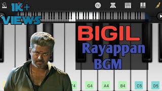 Bigil  Rayappan Mass Entry BGM  Walkband cover  Piano amp drum mix👍 [upl. by Lachus]