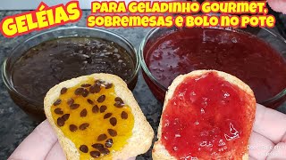 GELÉIA DE MORANGO E GELÉIA DE MARACUJÁ PARA GELADINHO GOURMET SOBREMESAS E BOLO NO POTE [upl. by Anigroeg]