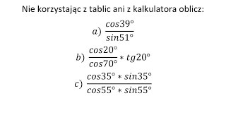 Nie korzystając z tablic ani z kalkulatora oblicz wartość funkcji trygonometrycznych [upl. by Manolo593]