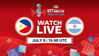 Class Games 916  PHI v ARG  Full Basketball Game  FIBA U17 Basketball World Cup 2024 [upl. by Meenen]