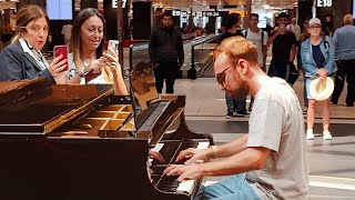 BOHEMIAN RHAPSODY Piano Performance at Rome Airport Passengers are shocked 😮 [upl. by Ahseram]