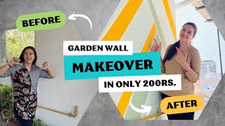 DIY Budgeted Terrace Garden Makeover in Rs 200 terracegarden transformation wallart diy [upl. by Kafka]