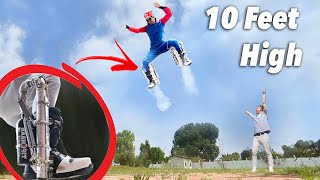 Jump 10 Feet With These Shoes World Record [upl. by Reisch428]