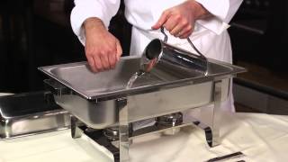 Setting Up a Chafing Dish for Buffet Service [upl. by Kingston748]