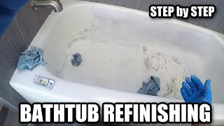 BEFORE amp AFTER  How to REPAIR and Reglaze a Bathtub  Remove Paint from a Bathtub  DP Tubs [upl. by Ellehsal]