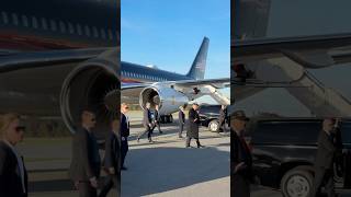 🇺🇸 Donald Trump gets down Trump Force One at airpot rally in Kinston North Carolina Nov 3 2024 [upl. by Cummins]