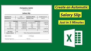 Make a Salary Slip in Excel  Automatic Salary Pay Slip in 5 Minutes [upl. by Pagas]