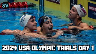 2024 USA Swimming Olympic Trials Day 1 Prelims Report amp Finals Predictions [upl. by Robbie36]