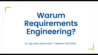 Warum Requirements Engineering [upl. by Anayra208]