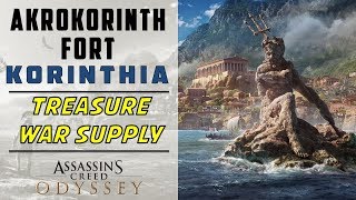 Akrokorinth Fort Korinthia  Loot Treasure amp War Supply Location  ASSASSINS CREED ODYSSEY [upl. by Rivalee]