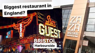 Za za bazaar  bristol harbourside  biggest restaurant in england  4k [upl. by Tenn322]