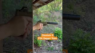 Rugged suppressors Obsidian 9 vs Obsidian 45 Hosts PSA Dagger 9mm and HK USP 45acp subsonic [upl. by Odessa]