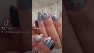 Thème Hiver ❄️ Remplissage ongle en gel et déco réalisée à main levée [upl. by Golub]