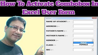 How To Activate Combobox In Excel Userform Part 1  Excel Userform Me Combobox Ko Kaise Enable Kare [upl. by Helenka]