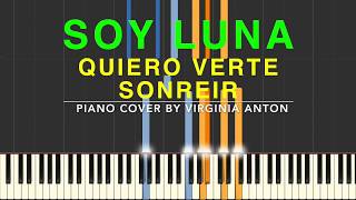 SOY LUNA Quiero verte sonreir Modo amar Piano Tutorial Instrumental Cover [upl. by Urania50]