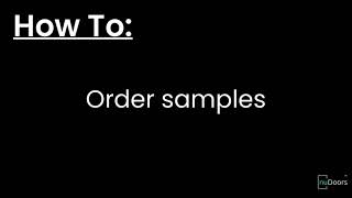 How To Order nuDoors samples [upl. by Asyar]