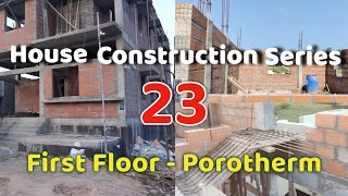 Porotherm Walls  First Floor  House Construction  23  Eco Friendly House [upl. by Nalla]