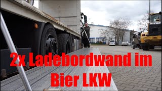 2x Ladebordwand im Biertransporter MAN Getränke LKW mit einem speziellen Getränkeaufbau [upl. by Evangelina923]