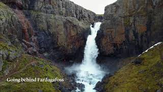 Going behind Fardagafoss Waterfall near Egilsstadir East Iceland [upl. by Marquis764]