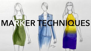 Marker Techniques for Fashion Illustration  How to Do a Marker Gradient [upl. by Althee]