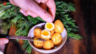 How To Deep Fry Quail Eggs The Easiest Way  ChefHome Hacks [upl. by Annaitat]