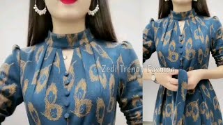 Latest Collar Neck Design Kurti Cutting Stitching Stylish Collar Neck Polo Collar Turtle Neck DIY [upl. by Ansel459]