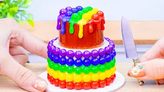 Rainbow Cake Decorating 🌈 Loving Miniature Rainbow Jelly Cake Decorating Ideas  Cakes King [upl. by Atsev883]