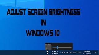 How To Adjust Screen Brightness In Windows 10 [upl. by Bullion]