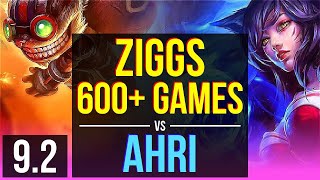 ZIGGS vs AHRI MID  600 games KDA 11210 Legendary  Korea Diamond  v92 [upl. by Belinda]