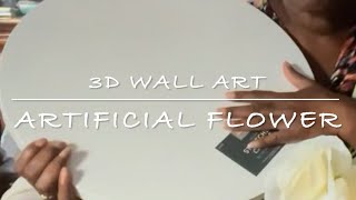 3D wall art DIY with Artificial Flowers amp Plaster [upl. by Maximilien]