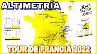 RECORRIDO ➤ TOUR DE FRANCIA 2022 🇫🇷 Perfiles Etapas y Altimetría [upl. by Anelhtac]