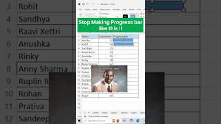 Progress bar in excel ✅ excel exceltips exceltutorial ytshorts youtubeshorts [upl. by Ecinrev]