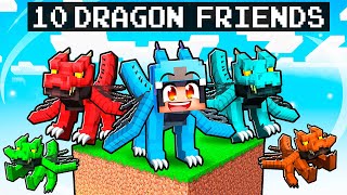 10 FRIENDS On ONE BLOCK But We’re DRAGON MOBS in Minecraft With Crazy Fan Girl [upl. by Ballinger558]