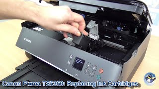 Canon Pixma TS5350 How to ChangeReplace Ink Cartridges [upl. by Yttik]