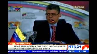 Canciller Jaua asegura que se acordó de quotmanera pacíficaquot la entrega de Leopoldo López [upl. by Olette809]