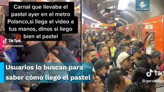 ¿Habrá llegado bien Joven viaja con pastel en plena hora pico en el Metro [upl. by Eedia]