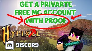 GET A FREE MINECRAFT ACCOUNT With Proof Works on Hypixel [upl. by Toscano216]