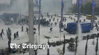 Kazakh police release footage of violent clashes with protesters [upl. by Cyril166]