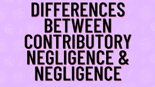 Contributory Negligence VS Negligence  Differences Between Contributory Negligence amp Negligence [upl. by Ahsakal]