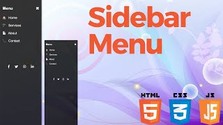 How To build A Responsive Sidebar Menu In Html Css And Javascript [upl. by Esau]