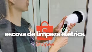 testando a escova de limpeza elétrica da Shopee é boa mesmo lavando o box do banheiro [upl. by Nolahs753]