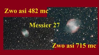 Messier 27 Dumbbell Nebula  comparison of the cameras Zwo asi 482 mc amp Zwo asi 715 mc [upl. by Warrenne890]