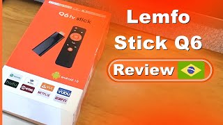 Unboxing e Review Stick Lemfo Q6 para transformar TV antiga em Smart [upl. by Annert233]