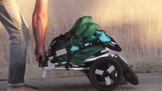 Bumbleride Indie Twin All Terrain Jogging Double Stroller  Fold Video [upl. by Rainie118]