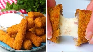 Cheesy Homemade Mozzarella Sticks Recipe [upl. by Hayden971]