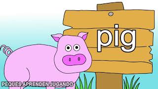 Los animales en inglés para niños Peques Aprenden Jugando Video para aprender inglés [upl. by Sholom45]