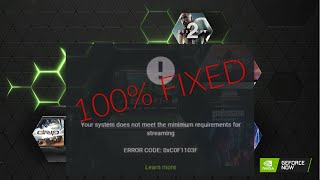 How to FIX GeForce NOW Error Code 0xC0F1103F SYSTEM DOESNT MEET THE REQUIREMENTS FOR STREAMING [upl. by Anerb778]