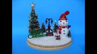 Arreglo Navideño de Mesa con Snowman Escarchado Manualidades  DIY [upl. by Vander269]