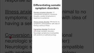 Differentiating somatic symptom disorders [upl. by Derrick]