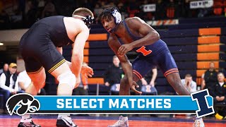 Select Matches Iowa at Illinois  Big Ten Wrestling  12624 [upl. by Aiket596]